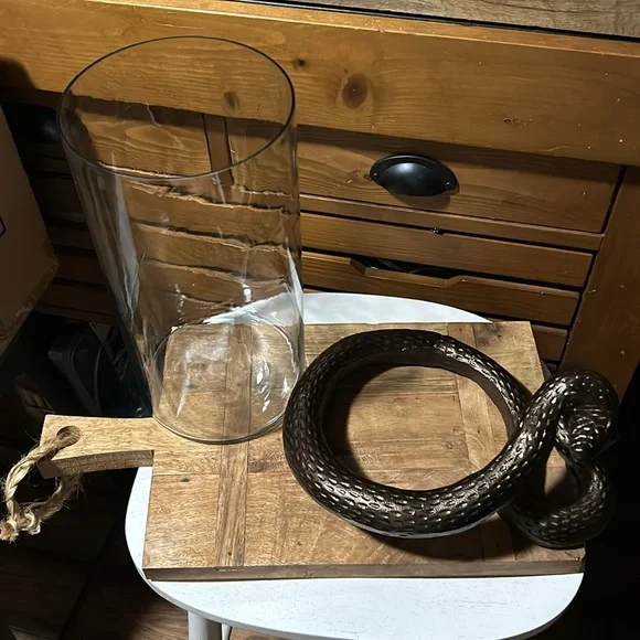 West Elm Spooky 🐍 Snake Hurricane Candle Holder BNIB SO COOL